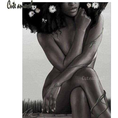 Home Decoration Diy Diamond Painting African body art girl portrait Full square Drill Diamond Embroidery Diamond mosaic Sale