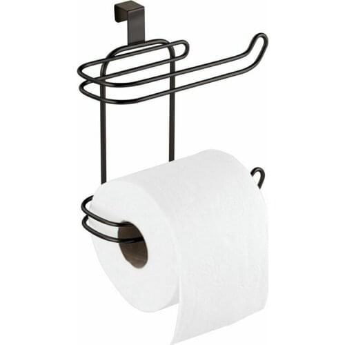 Metal Compact Hanging Over the Tank Toilet Tissue Paper Roll Holder and Dispenser for Bathroom Storage Space Saving