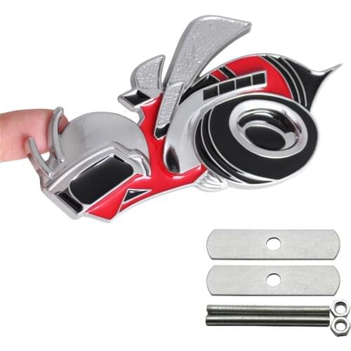 Red 3D New Super Bee Front Grill Emblem Facing Left Metal Badge Car Trim Decor