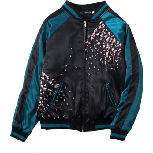 Jacket Autumn Carp Embroidered 2020 for Women and Men Fashion Loose Baseball Coat Souvenir Jacket Hip Hop Baseball Jacket