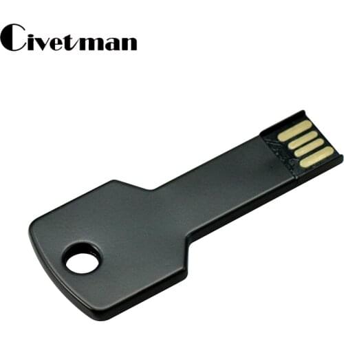 Mini Pen Drive Metal Aluminium Key Shape USB Flash Drive 8GB 16GB 32GB 64GB USB Memory Stick 128GB Pendrive 256GB Flash Drive