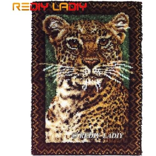 Latch Hook Kits Make Your Own Rug Animals Leopard Tapestry Crochet Cushion Mat DIY Carpet Rug Pre-Printed Canvas Hobby & Crafts