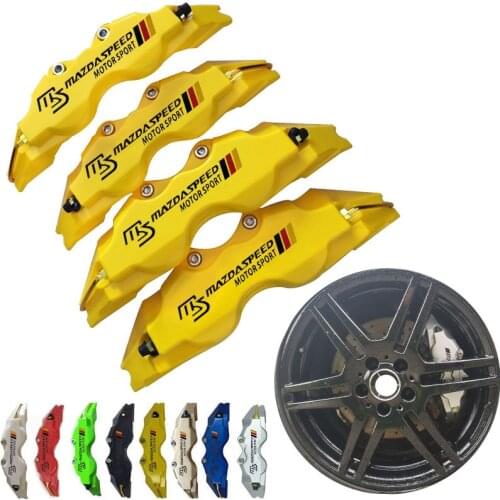 4 Or 2 Pcs Brake Caliper Cover For Mazda Speed Car Styling Decoration With MS Sport Stickers Badge Emblem Free Shipping