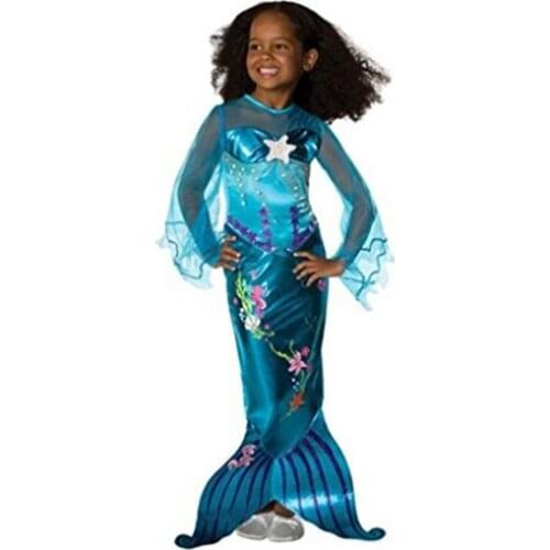 Girls Dresses 2019 Mermaid Party Dress Brithday Costume Little Mermaid Princess Dress Carnival Girls Clothes Drama Stage Show 9Y
