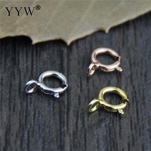 Silver Plated Spring Ring Clasp plated 5mm Sold By Lot 5mm 20PCs/Lot