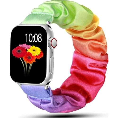 Scrunchie Strap For Apple Watch Band 40mm 44mm 42mm 38mm 42 Mm Elastic Nylon Bracelet Solo Loop Band Iwatch 5 4 3 Se 6