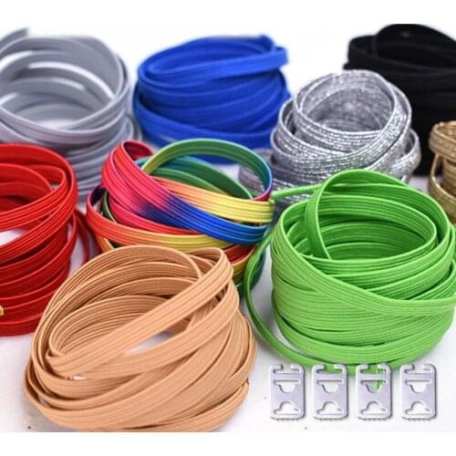 1Pair Elastic Rainbow Color Shoelaces No Tie Sneakers Shoe Laces Kids Adult Quick Lazy Shoelaces Stretching Lace Flat Shoelaces