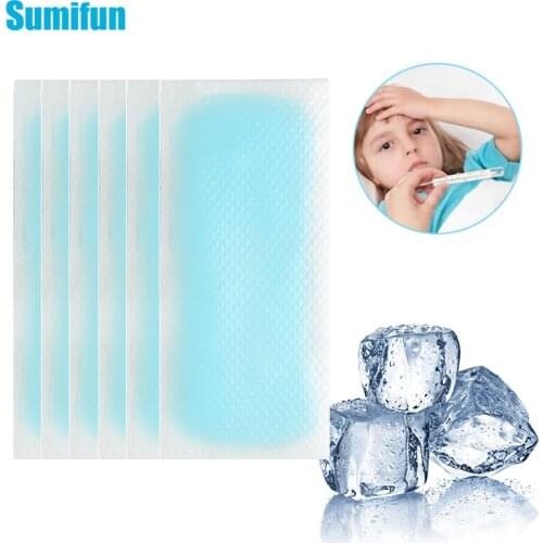 10pcs Fever Down Medical Plaster Cooling Ice Gel Polymer Hydrogel Migraine Headache Pain Patch Heatstroke Anti Hot Relieve D543