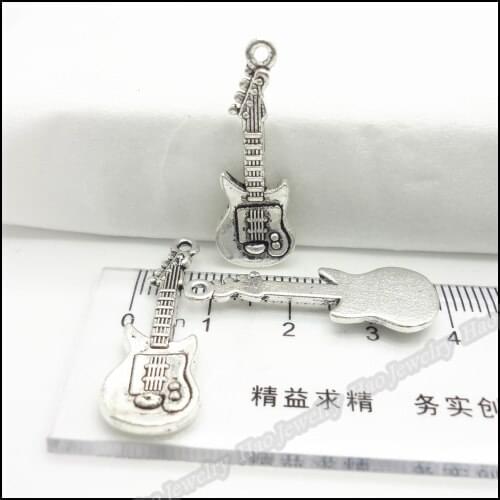 15pcs Charms Guitar Pendant Tibetan silver Zinc Alloy Fit Bracelet Necklace DIY Metal Jewelry Findings