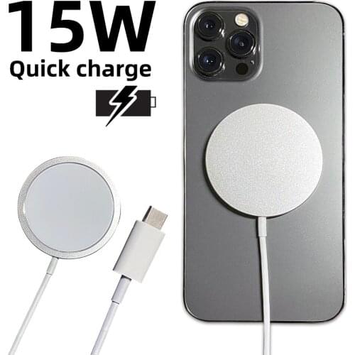 15W Magnetic Wireless Charger For iPhone 12 Pro Max Mini Qi Fast Charger for USB Type C 20W PD Adapter iPhone Charger Magsafing