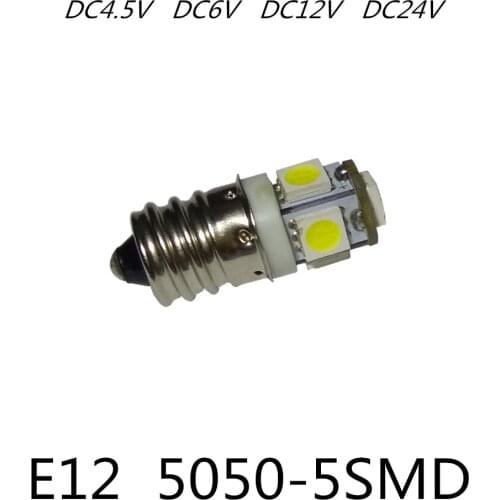 2PCS LED 4.5V E12 6V led 12V Instrument bulb E12 24V Indicator bulb red DC24 E12 blue green E12 DC6V yellow white