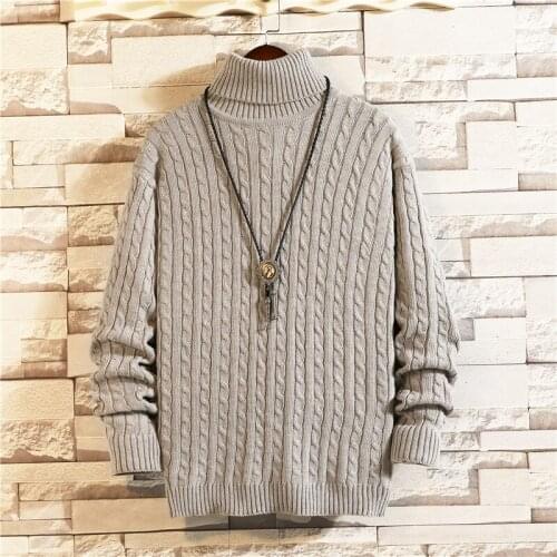 2020 Warm Turtleneck Sweater Men Women Fashion Solid Knitted Sweaters Male Casual Double Collar Slim Pullover Jumper M-5XL