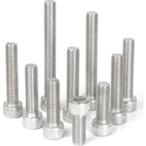50pcs M2 DIN912 304 Stainless Steel Hexagon Socket Head Cap Screws Inner Hex Socket Bicycle Bolt Metric Thread Allen