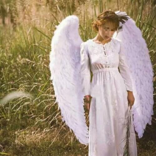 White Luxury Feather Angel Wings Adult Model Walk Show Cos Party Wing Shooting Props Murals Wall Decoration Prop Craft