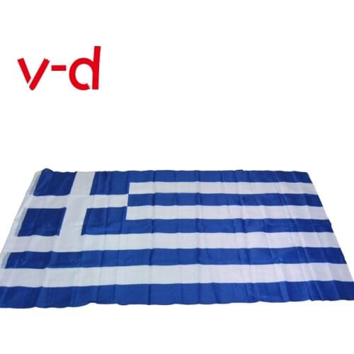 Free shipping xvggdg 3ft x 5ft Hanging Greek Flag Polyester standard Flag Banner Outdoor Flag Greece Flag