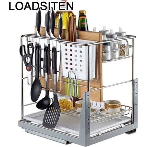 Despensa Gabinete Cucina Almacenaje Platos Organizador Armario Cocina Stainless Steel Organizer Cuisine Kitchen Cabinet Basket