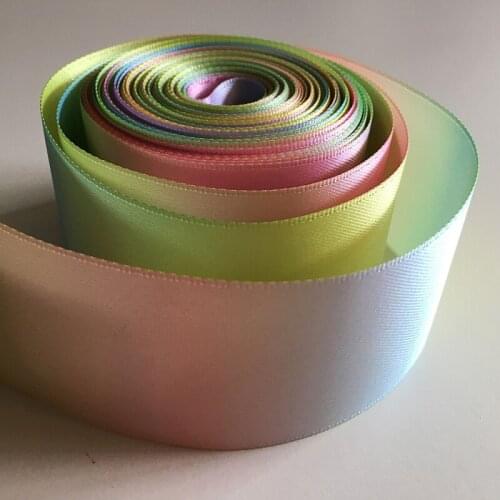 10Yards Rainbow Color Double-sided Satin Ribbon Flower Gift Wrapping DIY Wedding Party Cake Packing Decor
