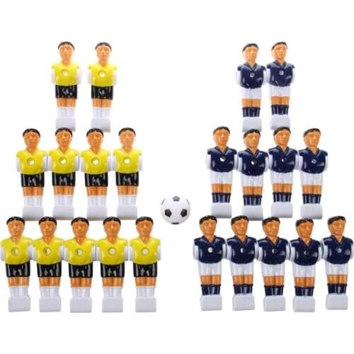 ELOS-22pcs Foosball Man Table Guys Man Soccer Player Part Yellow+Royal Blue with Ball