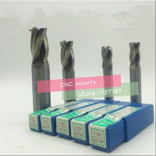5pcs HSS-AL Rough Machine 4F-6~16mm End mill wave edge milling cutter Machine Milling Machinery Cutting tool ,Roughing cutter