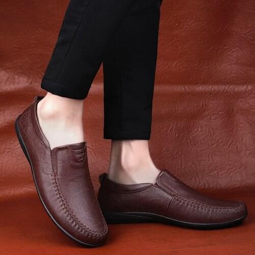Mens Comfy Formal Loafers Men Loafers Spring Summer Soft Genuine Leather Sneakers Male Breathable Slip on Driving Shoes