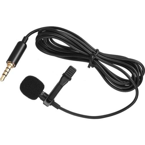 3.5mm Mini Lapel Lavalier Condenser Microphone 1.5m With Headphone Output Jack, Omnidirectional Condenser Mic For Phon