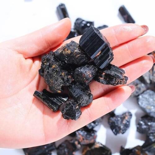MOKAGY Raw Black Tourmaline Quartz Rough Gemstone Crystal Tumbled Stone for Sale