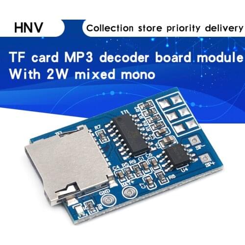 2W Mixed Mono TF Card MP3 Player Decoder Board Amplifier Module 3.7V/5V Power Support MP3 FM Radio USB Audio Mode