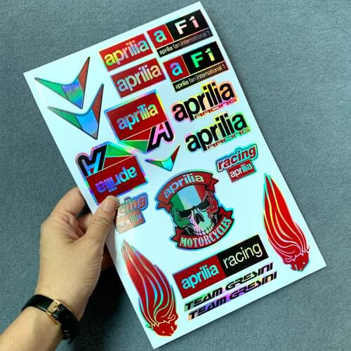 For Aprilia RV4 RSV4 Ducati Laser Italy Sticker Motorcycle Tank Decals Italia Stickers Case Motorbike Car AVT Bike Decals