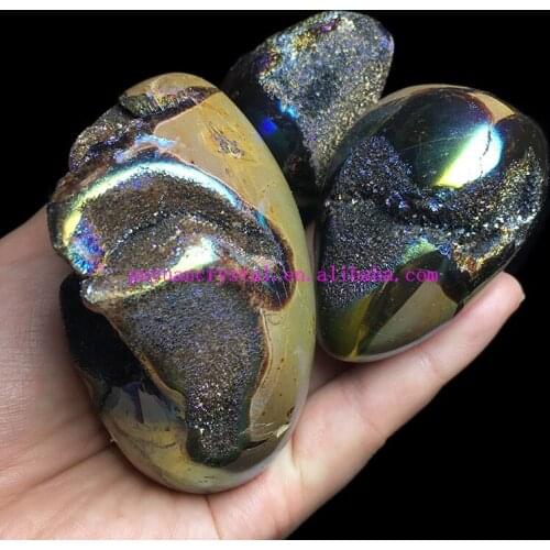 Aura Natural Septarium Freeform Geode Crystal Healing Crystal Energy Stone Mineral Jewelry Aesthetic Room Decor Reiki Gif