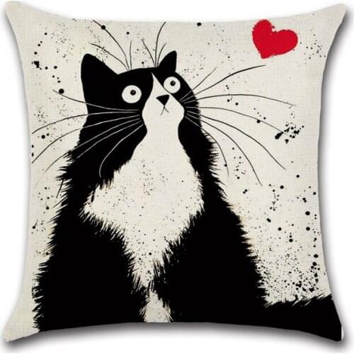 Cartoon cat Cushion Cover Cotton material Pillow Cases 45X45cm Bedroom Sofa Pillowcase Home Decor Christmas gift
