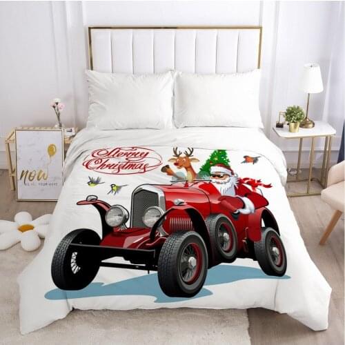 3D Printed Quilt Cover Cartoon Santa Claus Unique Pattern King Duvet Cover Full Size Bed Sets Beautiful Christmas Series