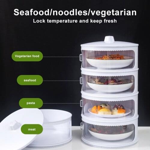 Transparent Stackable Food Insulation Cover Dustproof Anti-mosquito Portable For Home Kitchen Food Protection Tool
