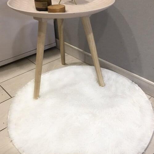 Fluffy Round Rug Carpets for Living Room Decor Faux Fur Rugs Kids Room Long Plush Rugs for Bedroom Shaggy Area Rug Modern Mats