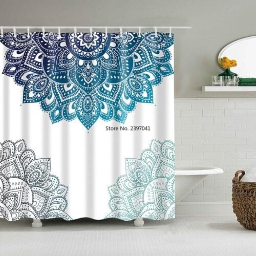 Retro Indian Mandala Shower Curtain Moroccan Bathroom Mildew Resistant Washable Waterproof Polyester Fabric for Bathtub Decor