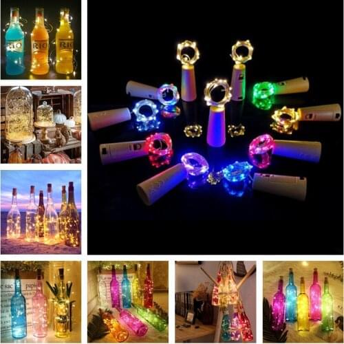 10pcs Wine Bottle LED Copper Wire Fairy String Lights with Cork Christmas Decorations for Home Room Navidad Wedding DIY Decor