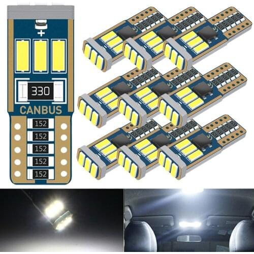 A Pack T10 W5W Car Clearance Light Led Bulb 194 Interior Lamp 12V For Peugeot 307 206 308 407 207 3008 2008 406 208 508 301 408