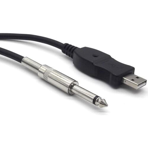 Usb line in audio USB guitar line USB Guitar Cable USB Interface Male to 6.35mm 1/4 Mono Male Electric Gu gift ov28 p30