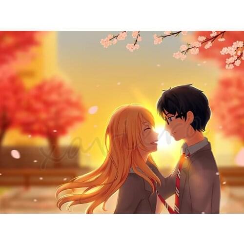 Xaviera Diy 5D Diamond Painting Anime Couple Embroidery Full Round Drill Cross Stitch Home Decor Rhinestone Wall Sticker Picture