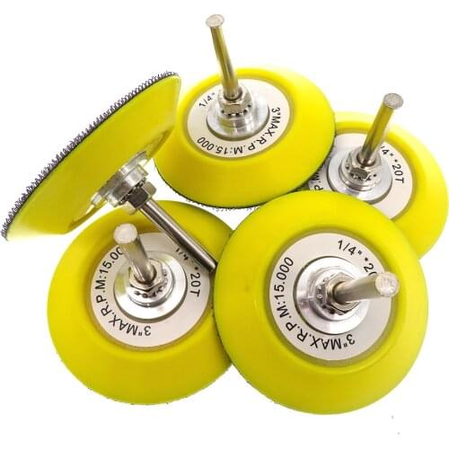 3" 6mm Shank Back-up Sanding Pads Sanding Disc Hook & Loop Backing Pad Power Tools Accessories for Polishing & Grinding(5PCS)