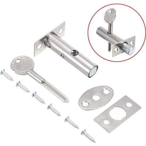 1 Set Stainless Steel Iron Security Door Bolts With Fitting Star Key Secure Strong Dead Lock Pipe Well Lock