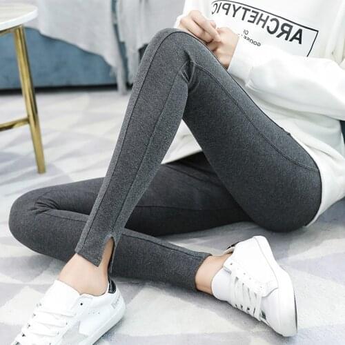 Autumn cotton leggings for women high waist Womens leggings thread vertical sweatpants for women pants push up leggins mujer