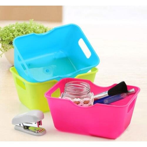 1PC Desktop Storage Box Plastic Organizer Case Rectangular Stationery Cosmetic Trinkets Tools High Quality OK 0322