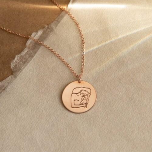 14K Gold Filled Mother Necklace Jewelry Handmade 13MM/16MM Coins Choker Pendants Collier Kolye Jewelry Boho Birthday Necklace