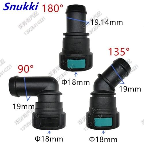 18mm 90 degree plastic female connector auto fuel line quick connector connect rubber pipe fittings rubber tube fittings 2pcs