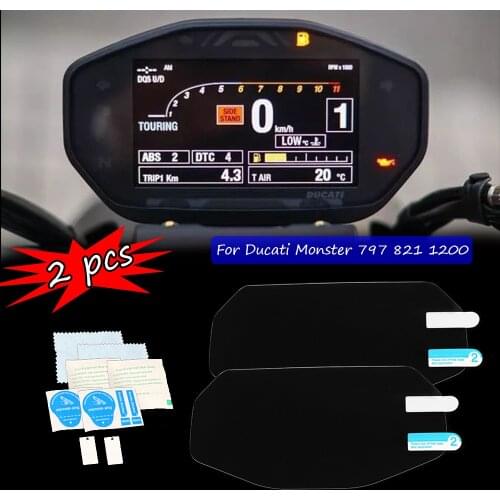 2 SET For DUCATI MONSTER 797 821 1200 Motorcycle Accessories Dashboard Cover Cluster Scratch Protection Film Screen Protector
