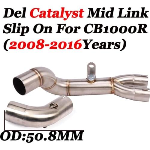 2 Mid Pipe for 2009-2018 Honda CB1000R Motorcycle Exhaust Pipe Midd Link Pipe Delete Original Catalyst Slip On 51mm Muffler