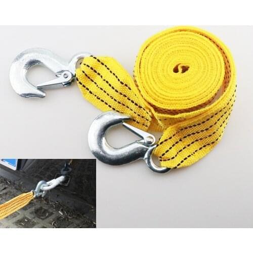 3Ton 4m Car Towing Rope Tow Cable Strap Towing Pull Rope with Hooks For Automobile Outdoor emergency for Cadillac XTS SRX ATS