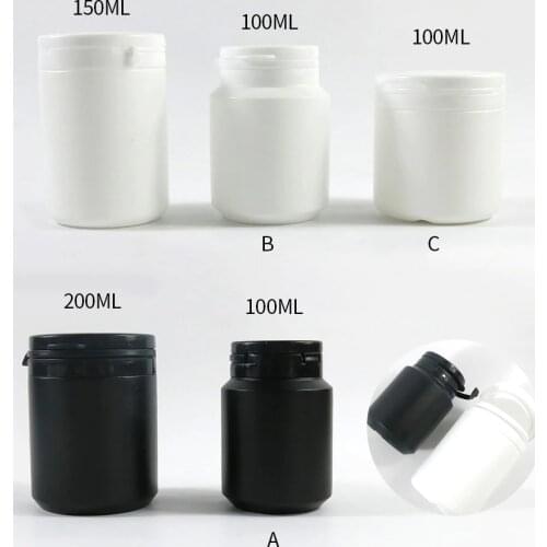 30 X 100ml 150ml 200ml HDPE Solid White Pharmaceutical Pill Bottles For Medicine Capsules Container Packaging with Tamper Seal