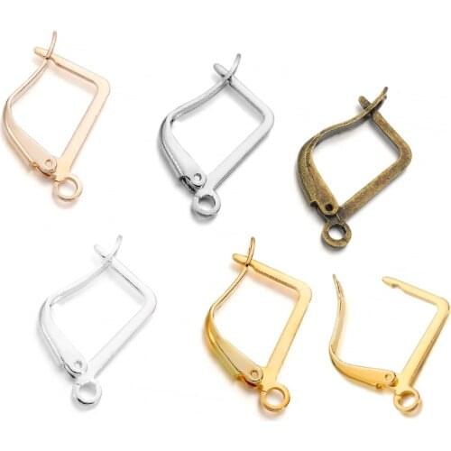 50Pcs/Lot French Earring Hooks Lever Back Open Loop Setting for DIY Earring Clips Clasp Jewelry Making Accessories Supplies