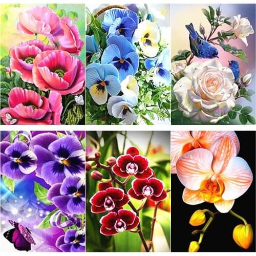New 5D DIY Diamond Painting Full Square Round Drill Flower Diamond Embroidery Landscape Cross Stitch Home Decor Manual Art Gift